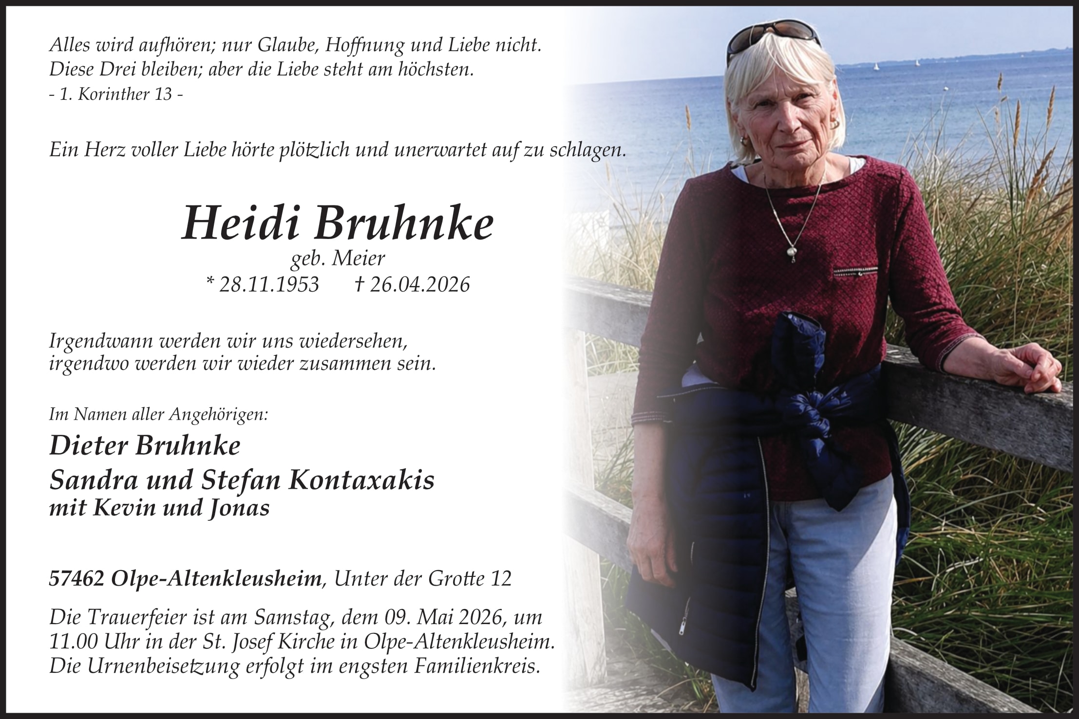Anzeige Heidi Bruhnke