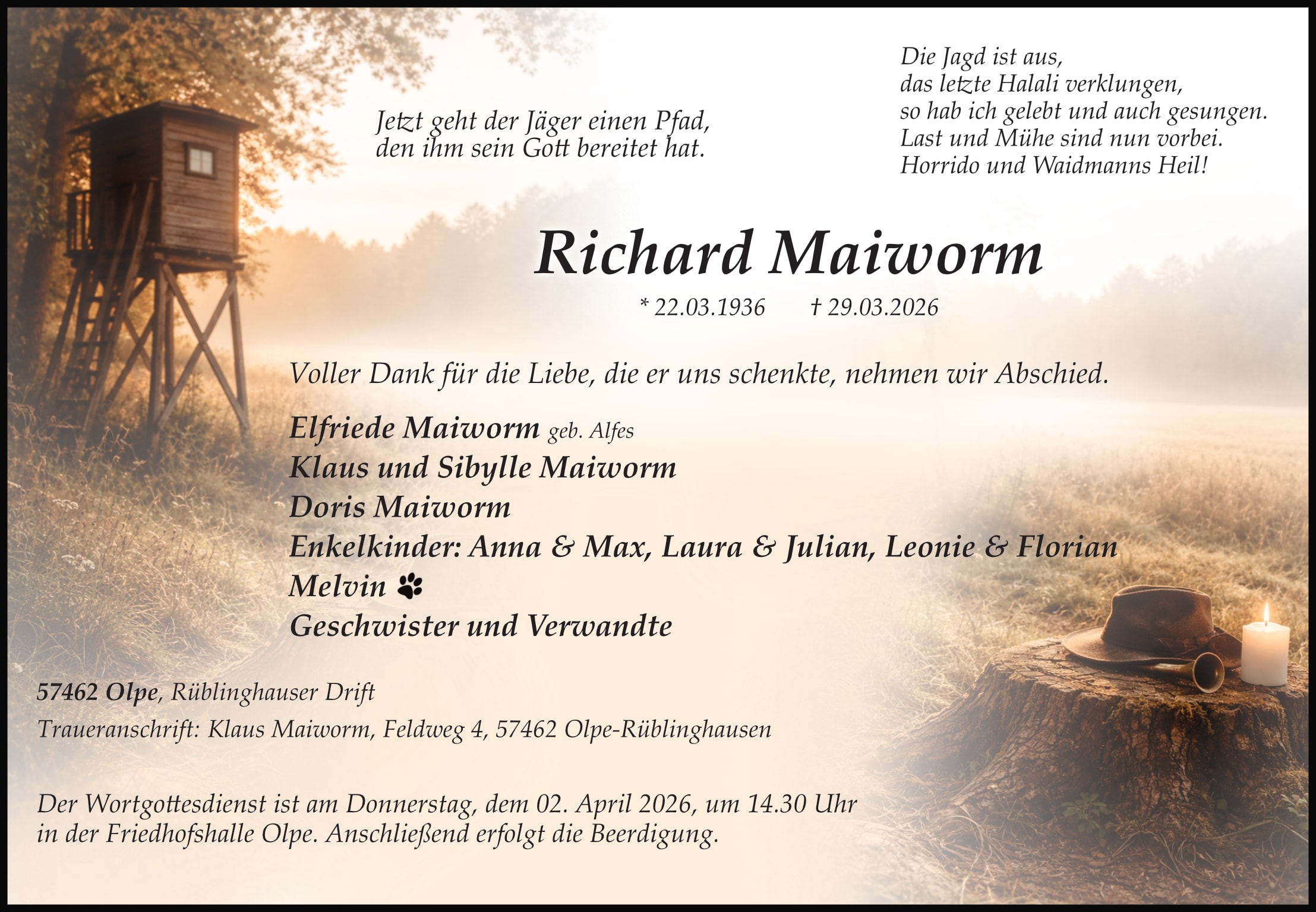 Anzeige Richard Maiworm