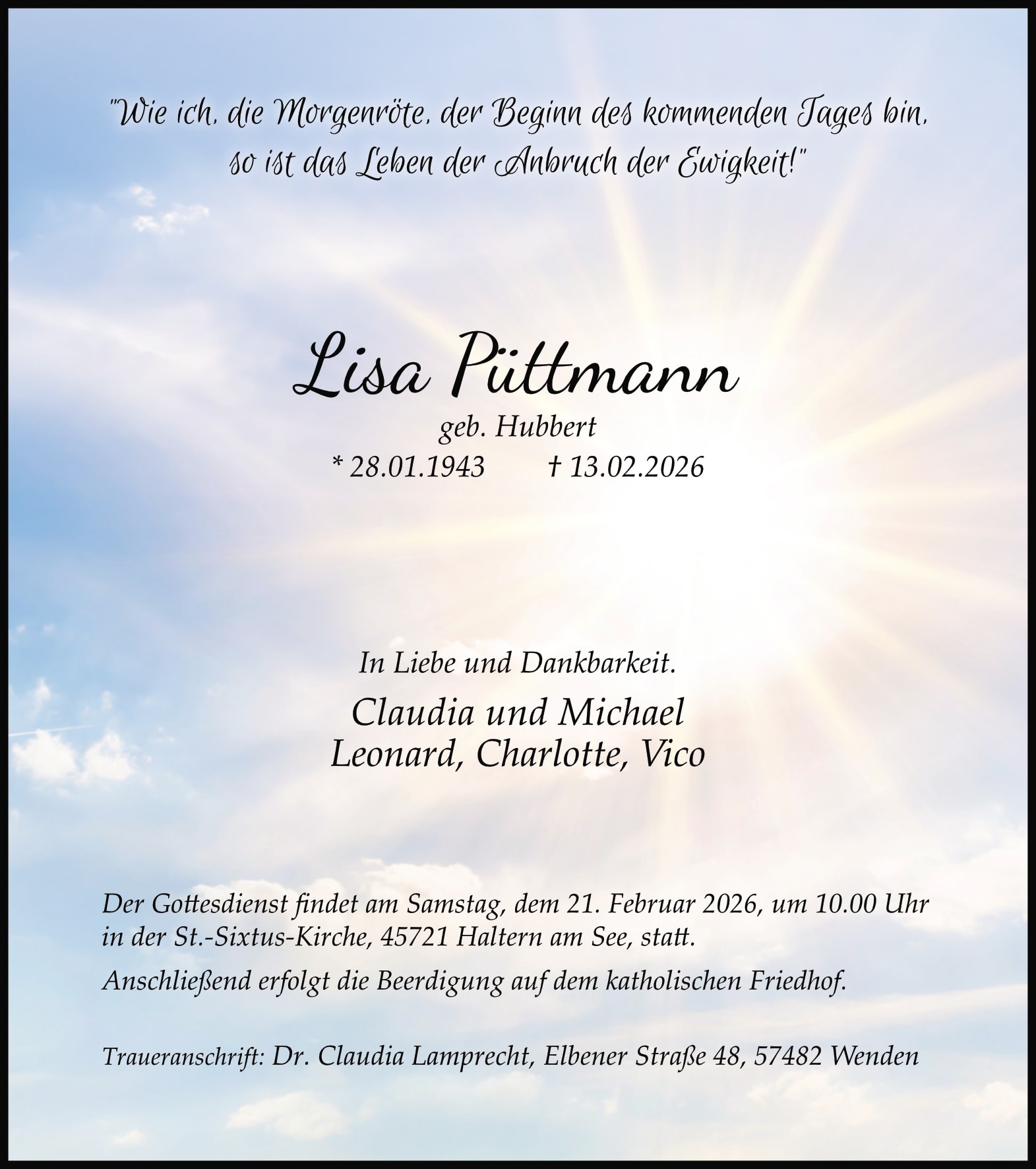 Anzeige Lisa Püttmann